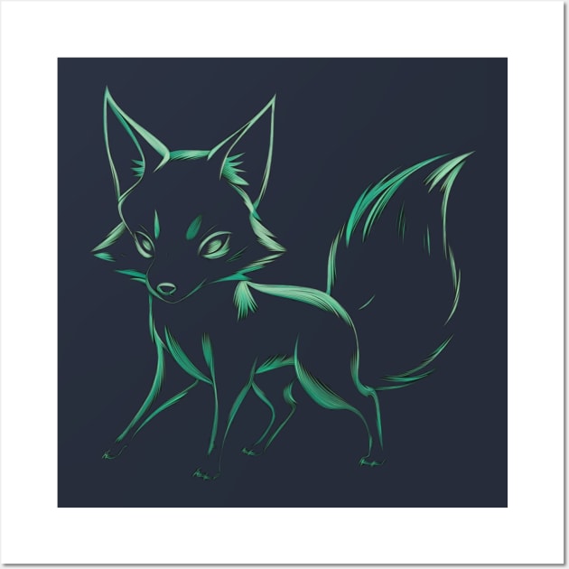 Chibi Fox Wall Art by INLE Designs